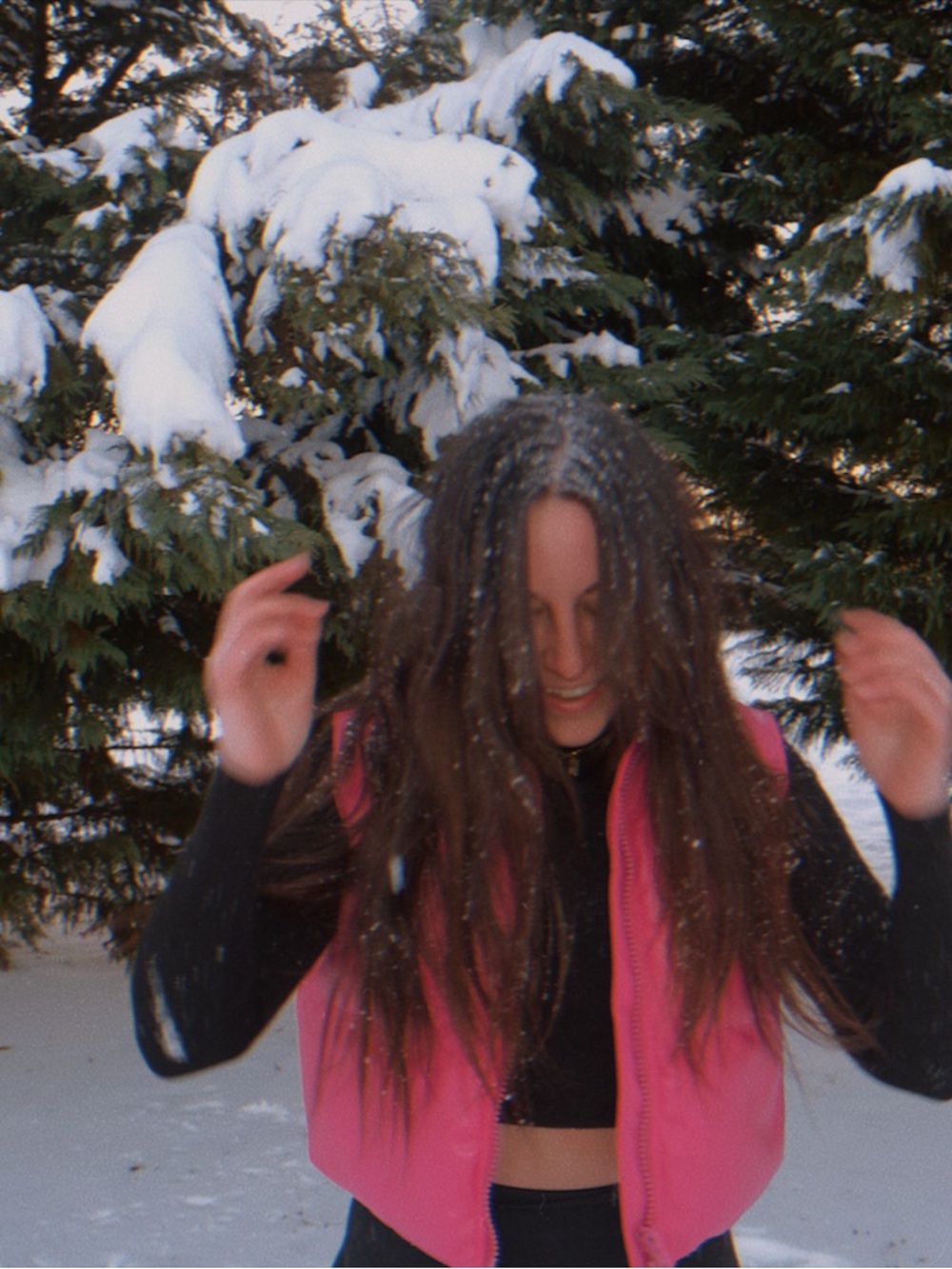 New Pink Sleeveless Leather Puffer Vest